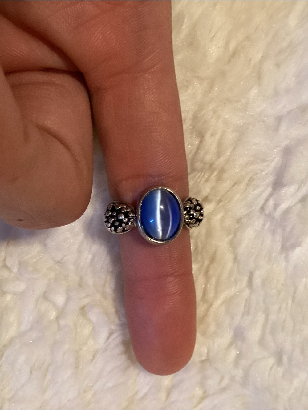 Vintage Women’s Blue Cat Eye Oval Premier Designs Sz 6 Women’s Ring Fashion Ring